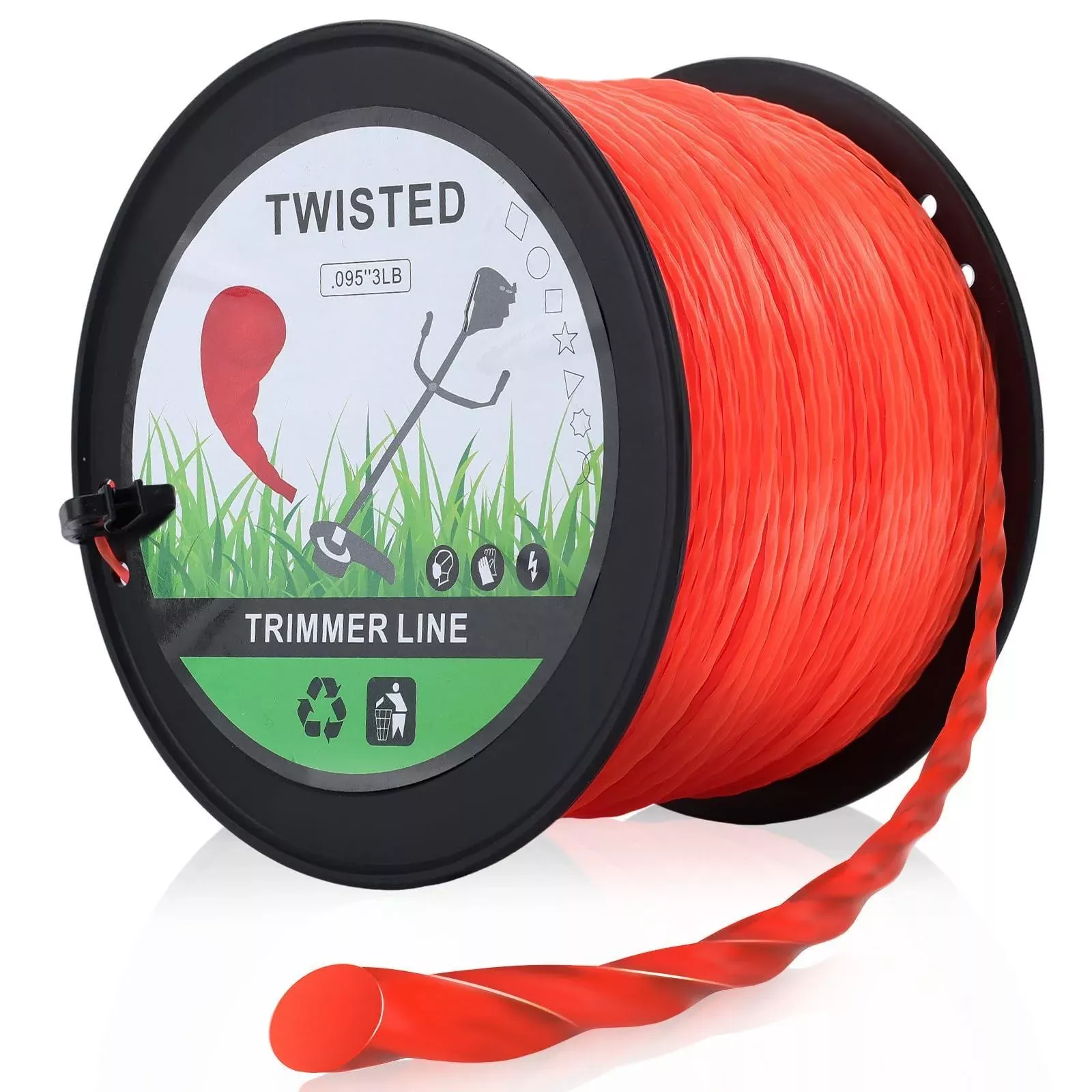095-inch-trimmer-line-2-4mm-0-095-commercial-grade-round-nylon-string-trimmer-li 095 Inch Trimmer Line 2.4mm/ 0.095 Commercial Grade Round Nylon String Trimmer Line Replacement for Weed Trimmer 3LB