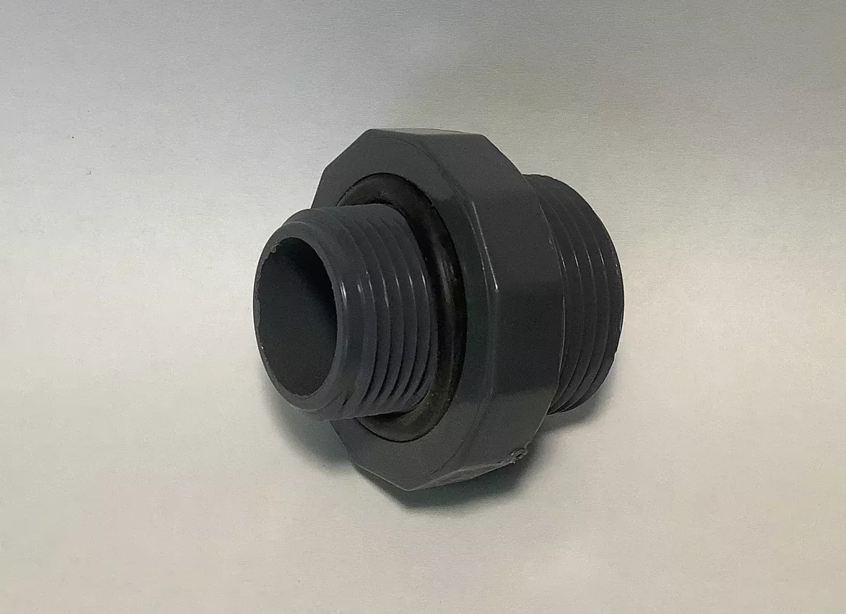 1 X 3/4 Plastic Threads TBE Nipple MIPT X O-Ring
