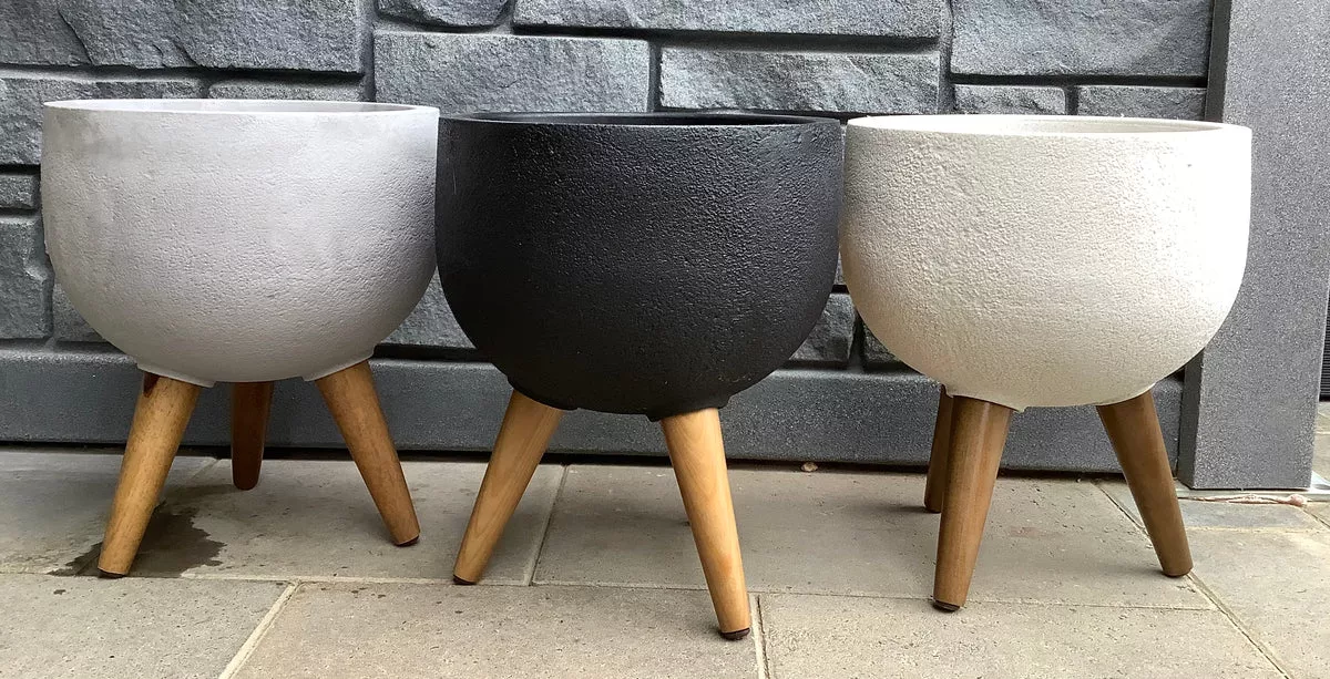 13-25-rustic-round-planter-with-stand 13.25" Rustic Round Planter with Stand