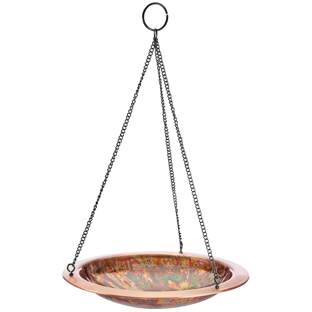 13.5-inch Hanging Fired Copper Bird Bath By Good Directions