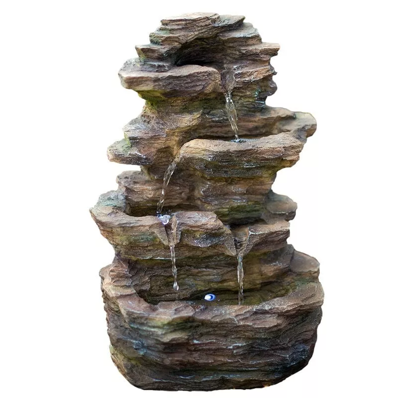 16" Castle Ledgestone Rock Fountain with LED Lights