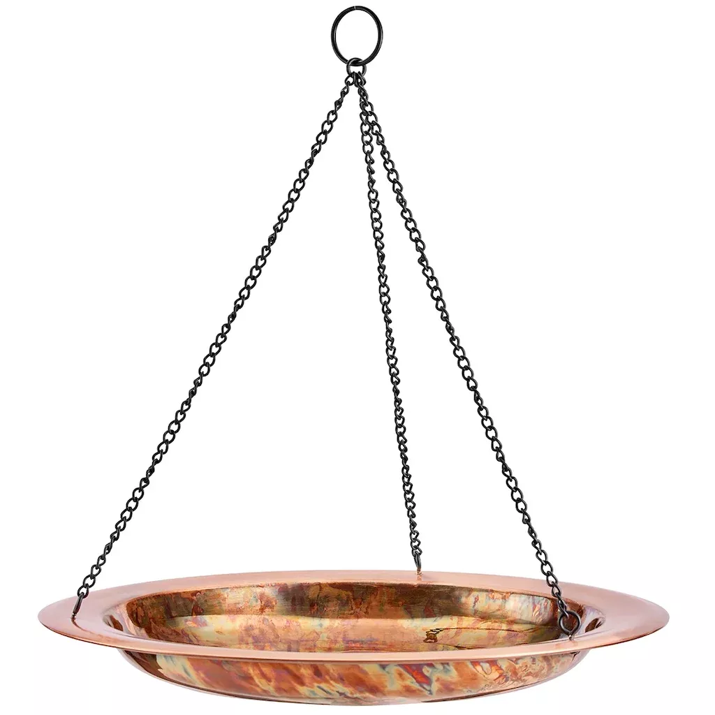 18-inch Hanging Fired Copper Bird Bath By Good Directions