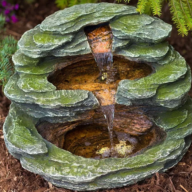 18" Multnomah Waterfall Rock Fountain with LED Lights