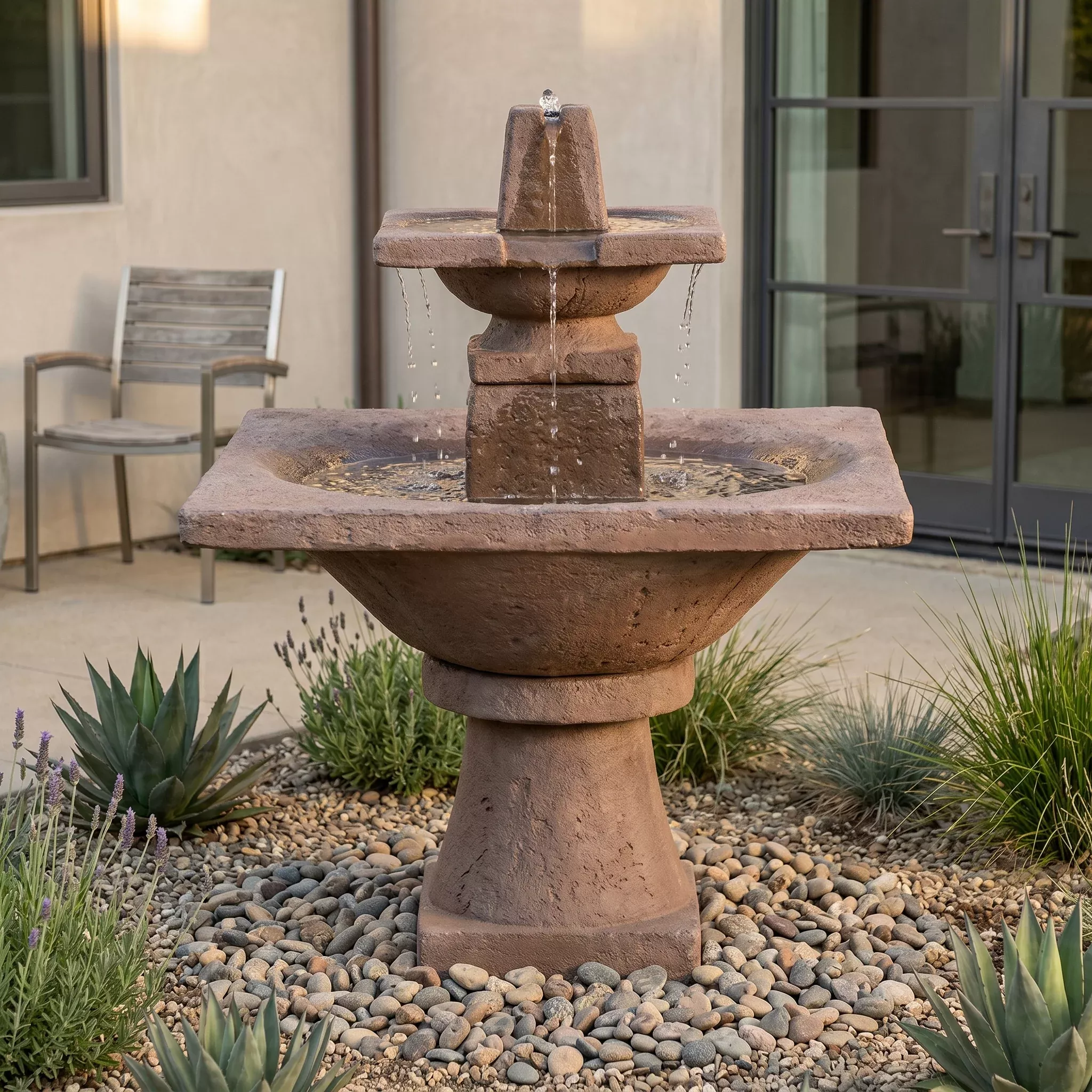 2-tier-quadrate-garden-fountain 2-Tier Quadrate Garden Fountain
