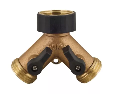 2-Way Metal Hose Connector (brass/black)