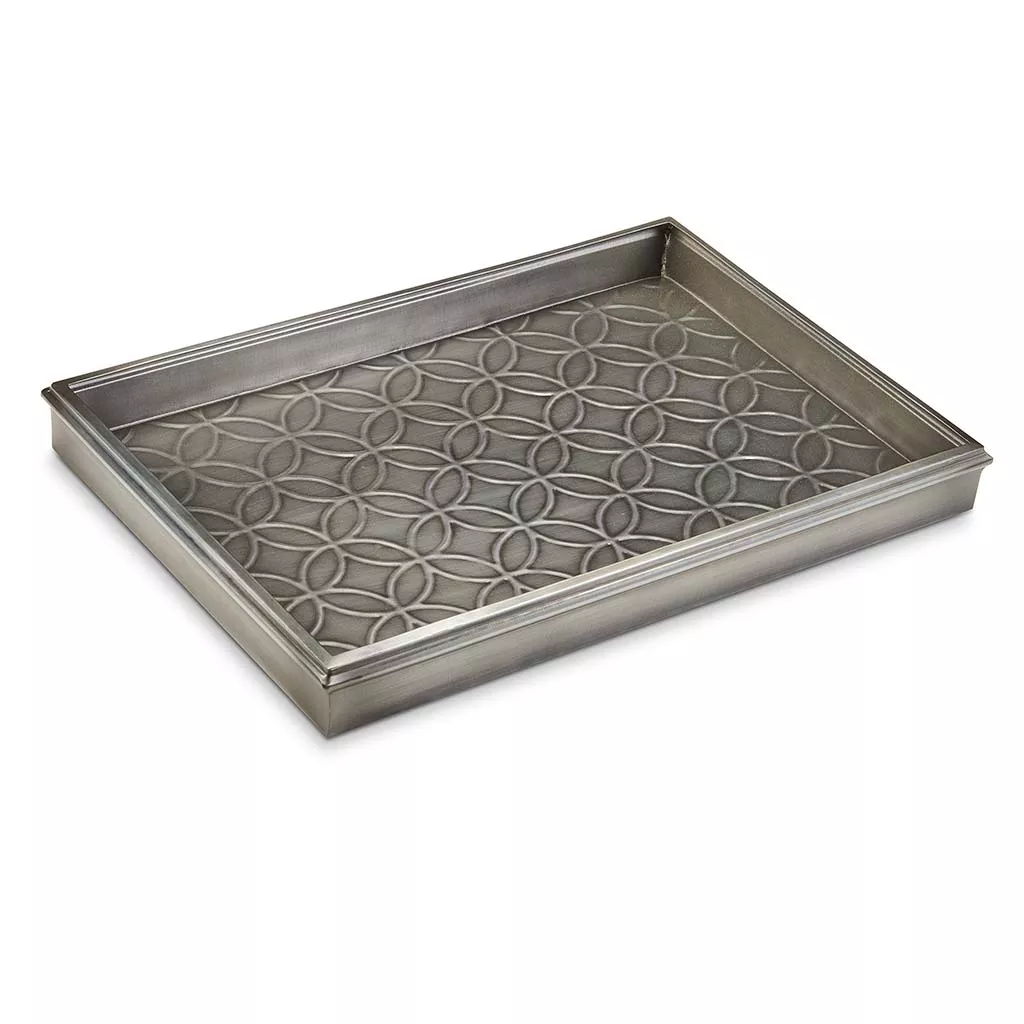 20" Double Circles Zinc Boot Tray By Good Directions