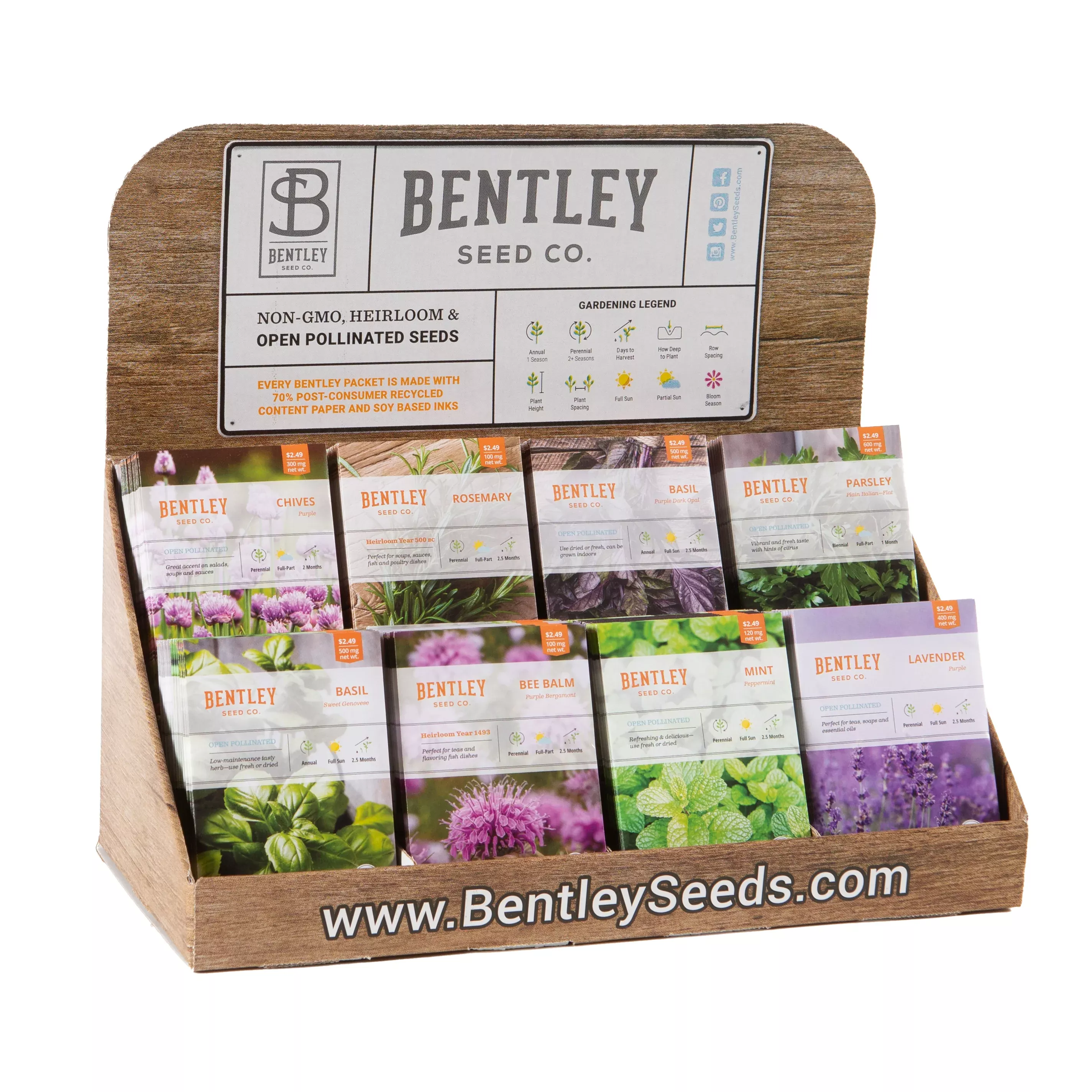 250 Piece Herb Seed Packet Retail POS Corrugated Display