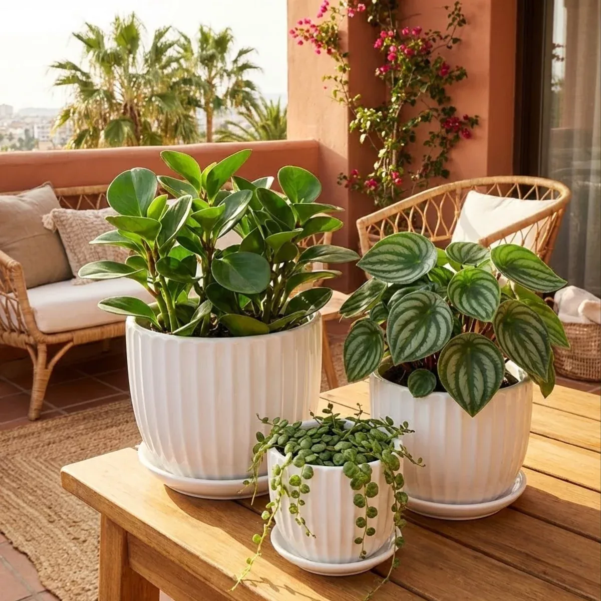 3-piece-white-ceramic-planter-pot-set-with-vertical-fluted-design-matching-sauce 3-Piece White Ceramic Planter Pot Set with Vertical Fluted Design & Matching Saucers