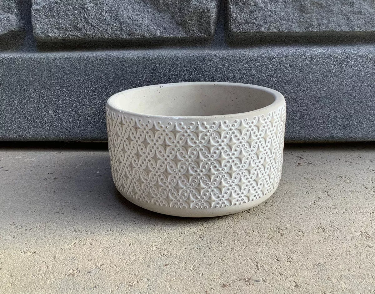 5.75" Orion White Washed Cement Pot