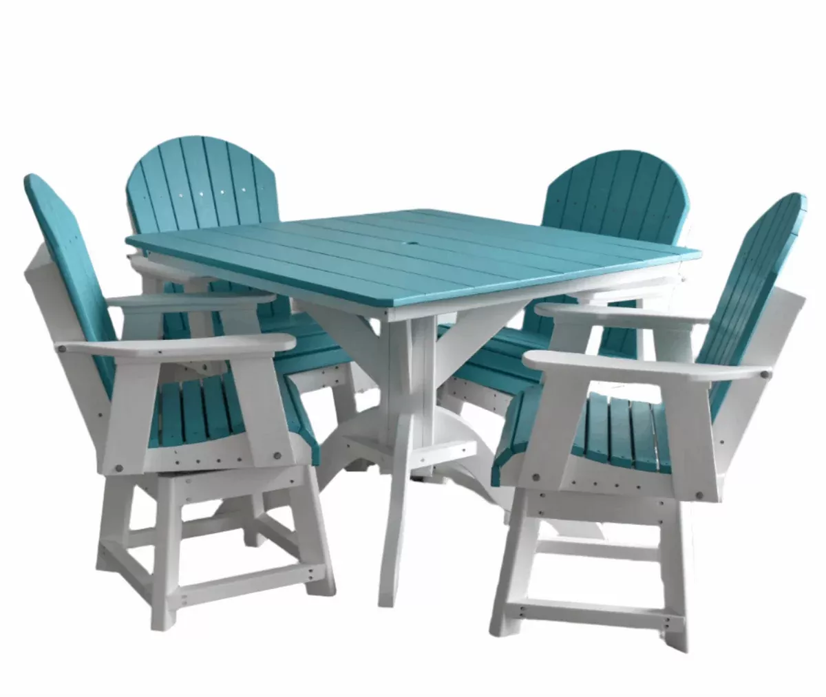 5-pc-table-set-42-square-table-with-4x-swivel-adirondack-chairs-in-dining-counte 5 pc Table Set - 42" Square Table with 4x Swivel Adirondack Chairs - In Dining, Counter & Bar Height