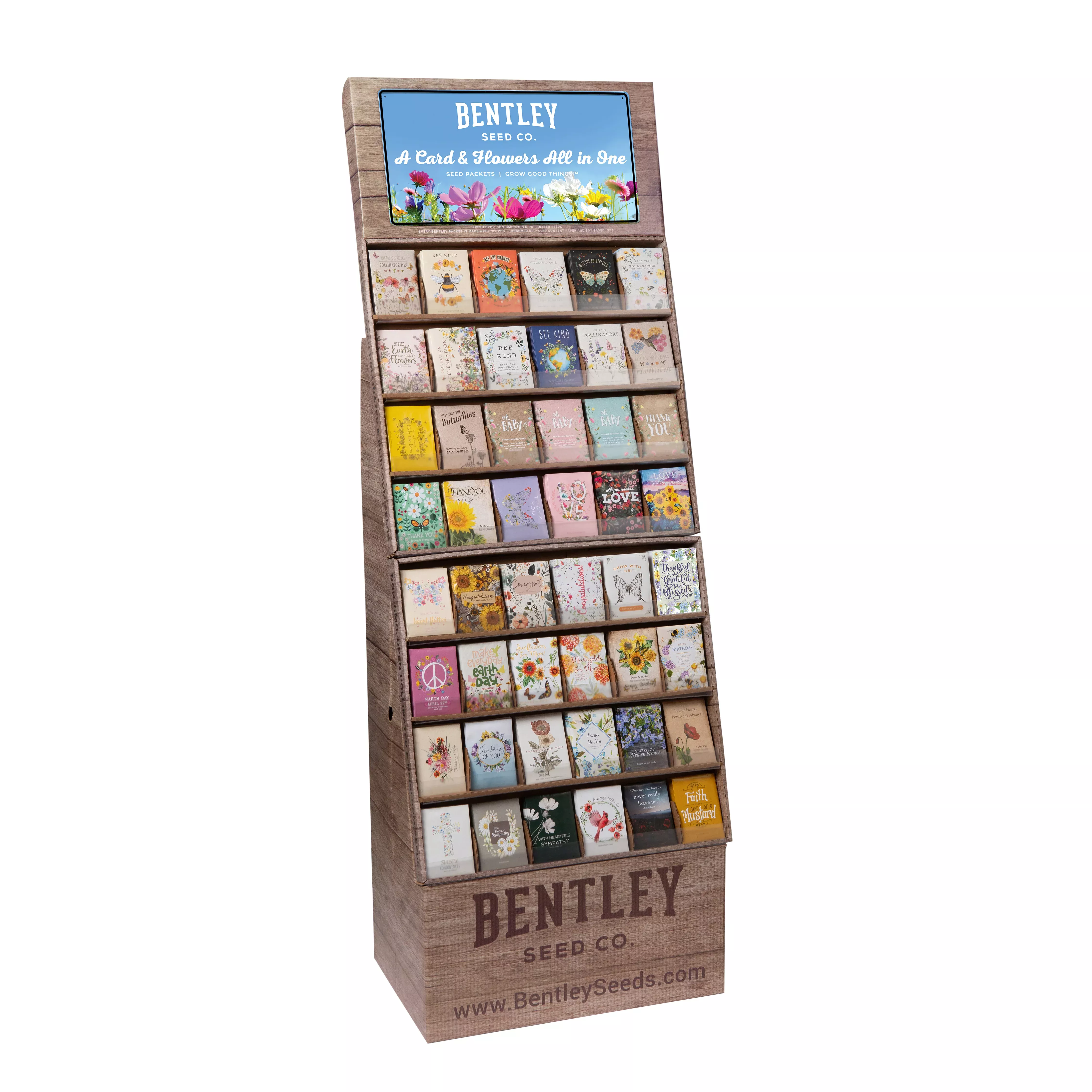 500 Piece Assorted Favor Seed Packet Retail POS Corrugated Display