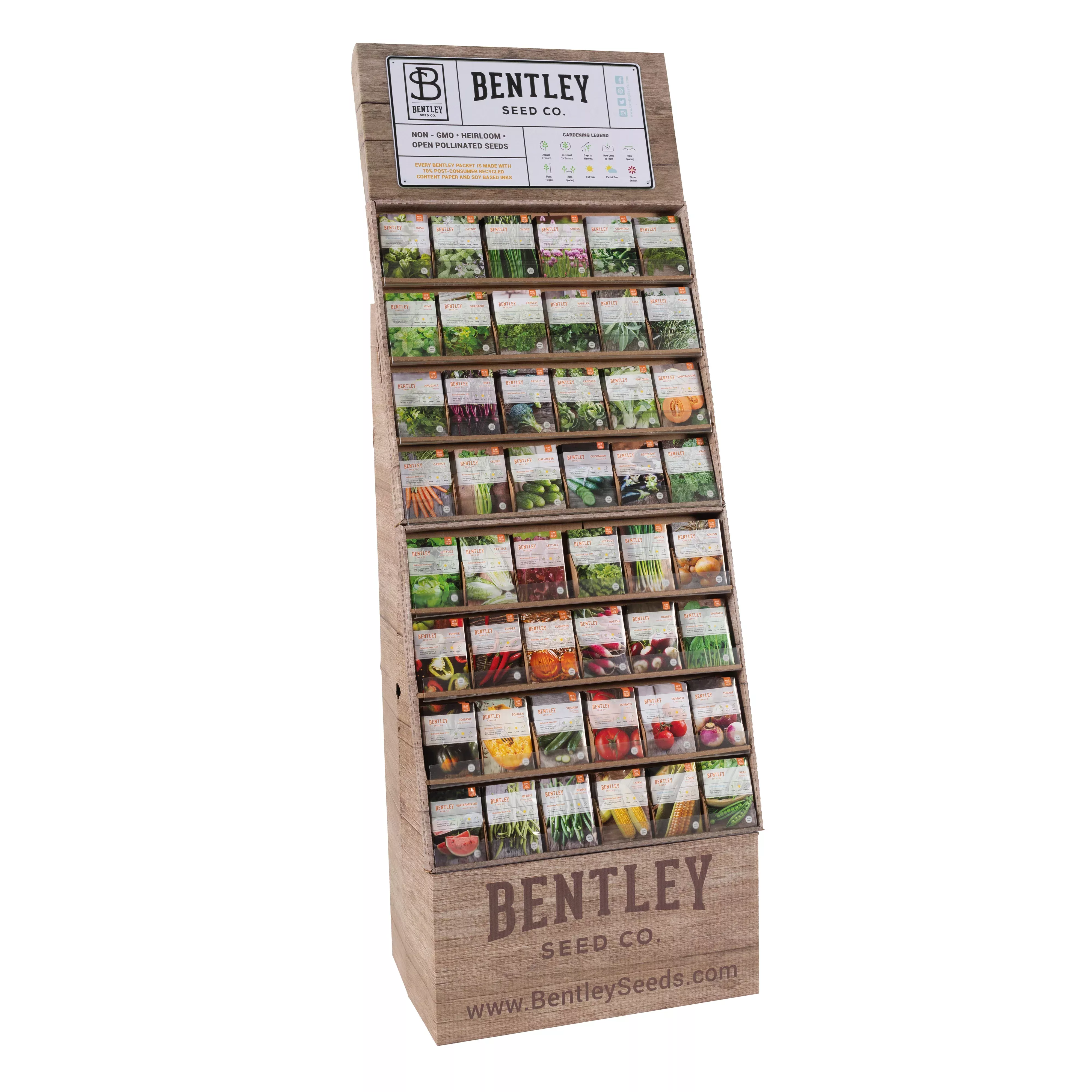 500 Piece Vegetable and Herb Seed Packet Retail POS Corrugated Display