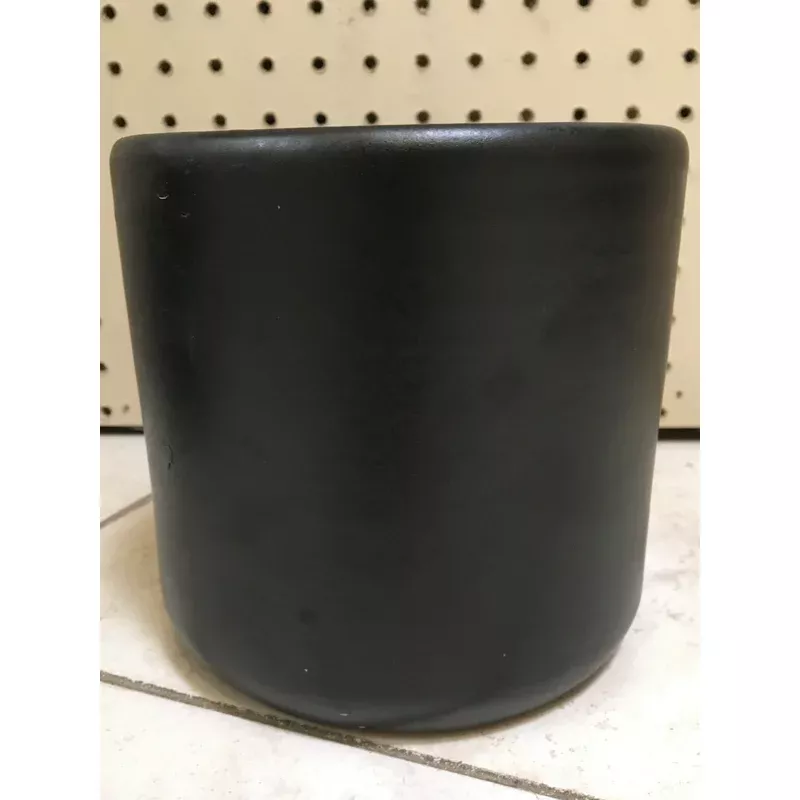 6-deep-buff-glazed-matte-black-cylinder-pot 6” Deep Buff Glazed - Matte Black Cylinder Pot