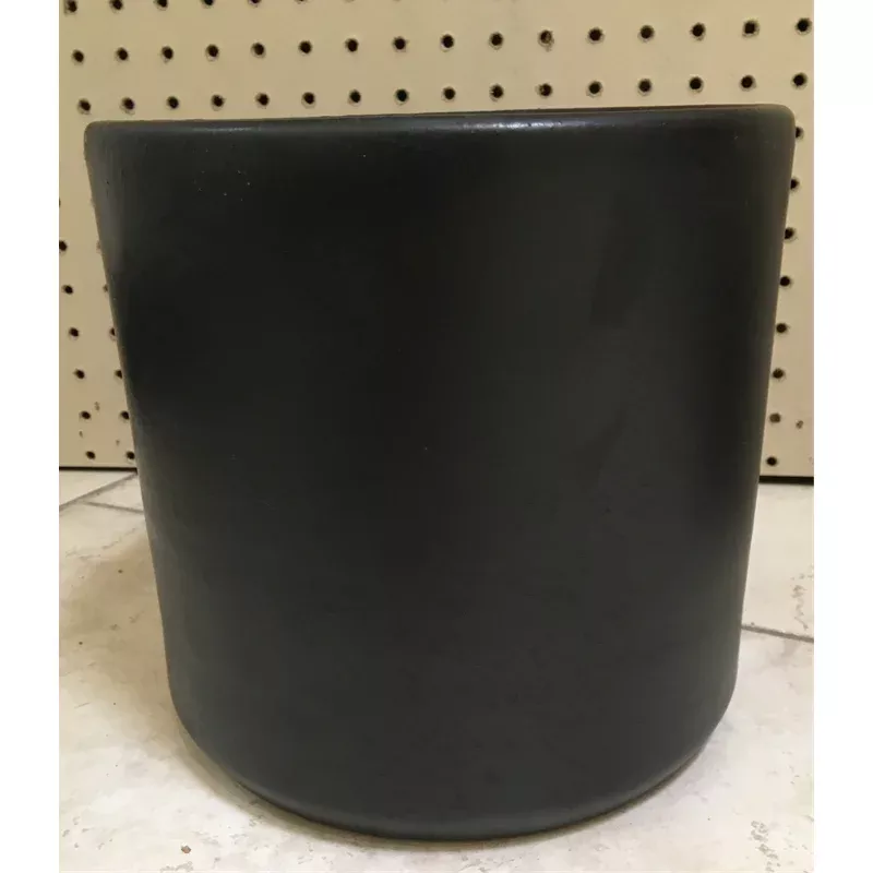 8-deep-buff-glazed-matte-black-cylinder-pot 8” Deep Buff Glazed- Matte Black Cylinder Pot