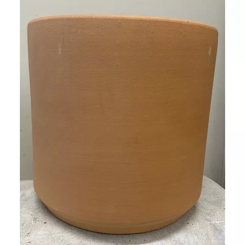 8" Deep Cylinder Buff Clay Pot