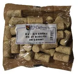 8x1-3-4-first-quality-straight-wine-corks-44-x-22mm-30-bag 8X1 3/4 FIRST QUALITY STRAIGHT WINE CORKS 44 X 22mm 30/BAG