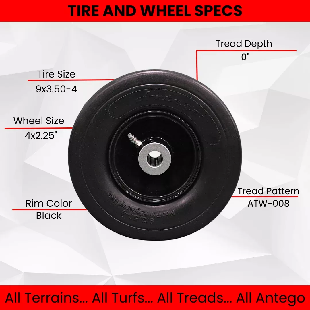 9x3-50-4-flat-free-tire-wheel-assemblies-fits-exmark-103-1224-4-5-hub-3-4-caged- 9x3.50-4 Flat Free Tire and Wheel Assemblies - Fits ExMark 103-1224, 4.5" Hub, 3/4" Caged Roller Bearings (Set of 2)