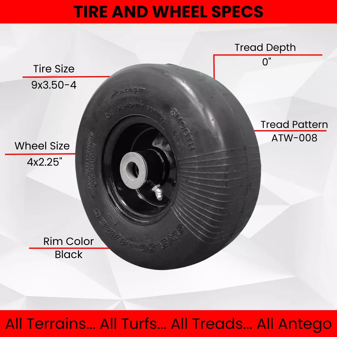 9x3-50-4-flat-proof-smooth-semi-pneumatic-with-black-wheel-set-2-replacement-ari 9x3.50-4 Flat Proof, Smooth Semi Pneumatic with Black Wheel (Set of 2) Replacement for ARIENS and Gravely