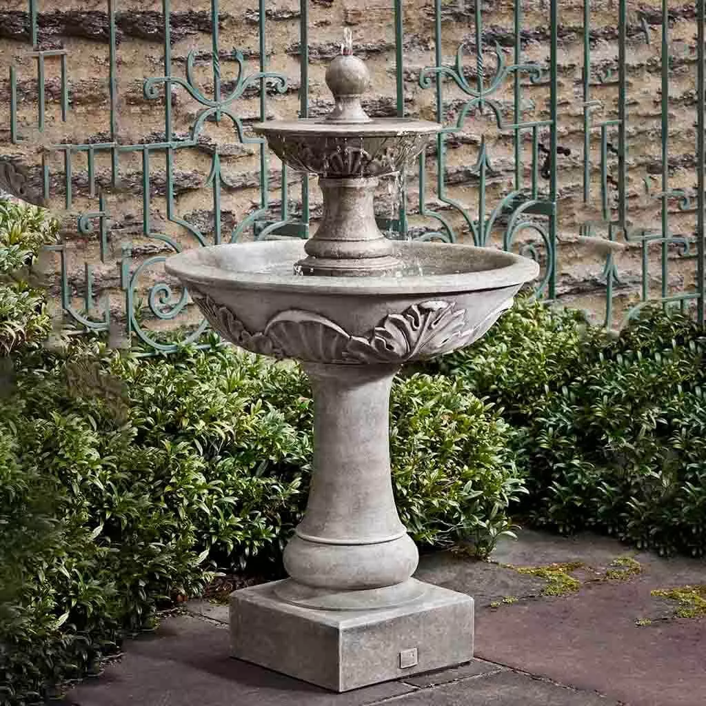 acanthus-two-tiered-water-fountain Acanthus Two Tiered Water Fountain