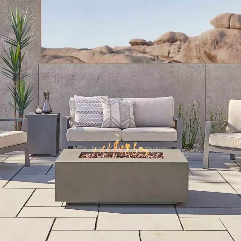 Aegean 42" Rectangle Propane Fire Table with NG Conversion Kit