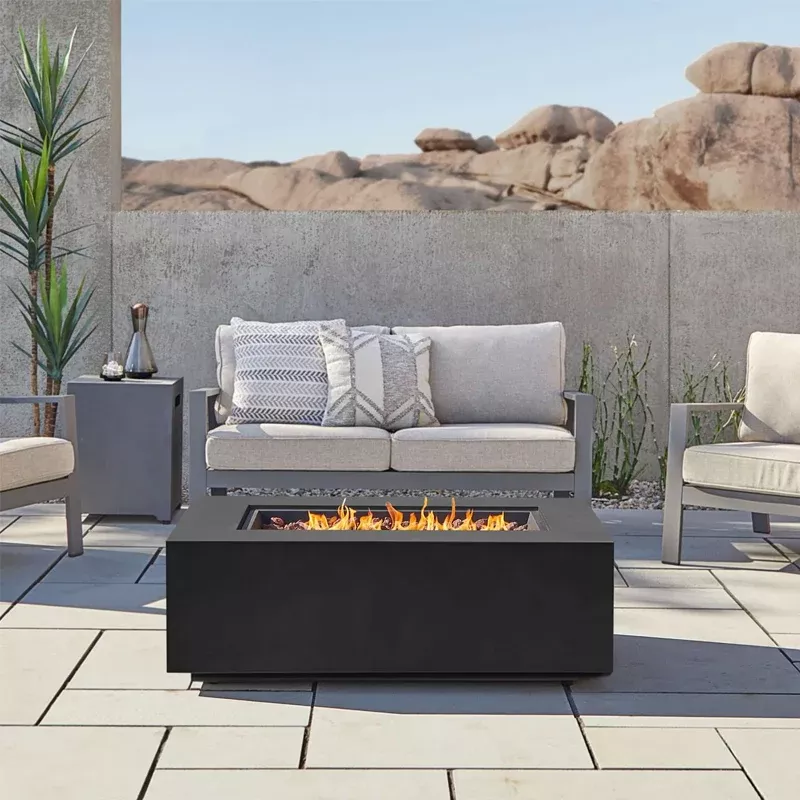 Aegean 50" Rectangle Propane Fire Table with NG Conversion Kit