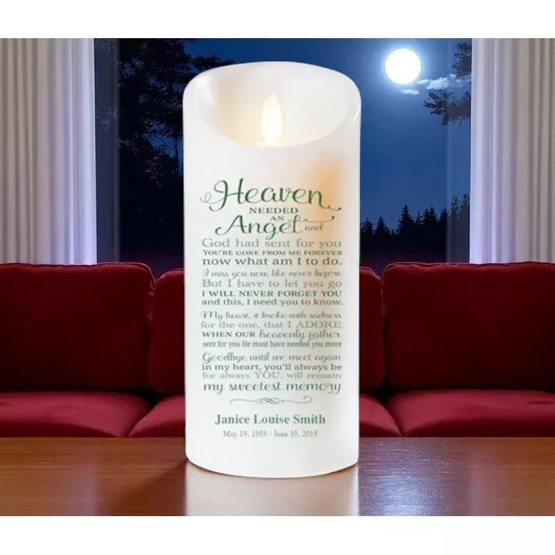 An Angel Dancing Wick LED Memorial Candle