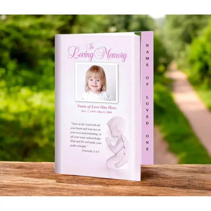 Angela 4-Sided Graduated Funeral Program Template