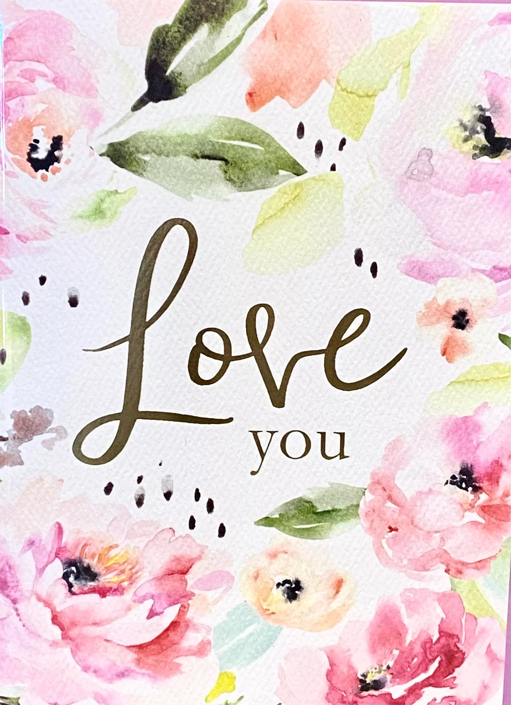 anniversary-card-watercolour-flowers-love-you Anniversary Card: Watercolour Flowers, Love You