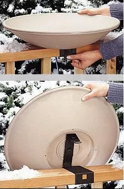 Api Heated 20 Inch Bird Bath with EZ-Tilt Deck Mount