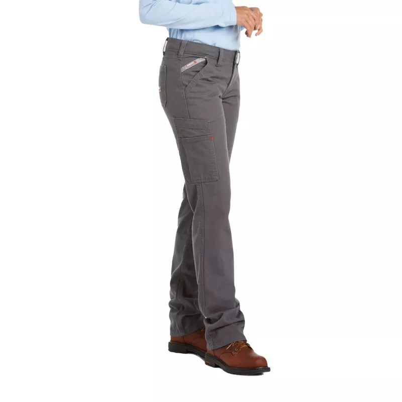 Ariat Women’s FR Stretch DuraLight Canvas Stackable Straight Leg Pant Iron Grey