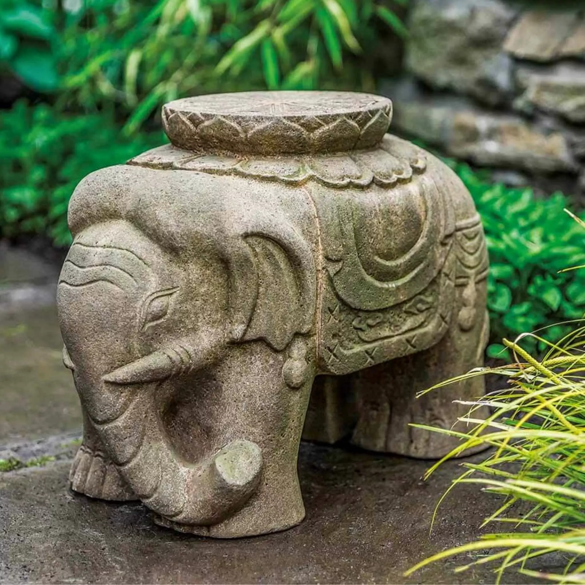 artifact-elephant-concrete-garden-statue-campania-or174 Artifact Elephant Concrete Garden Statue - Campania #OR174