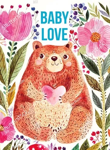 baby-card-baby-love-baby-bear Baby Card: Baby Love, Baby Bear