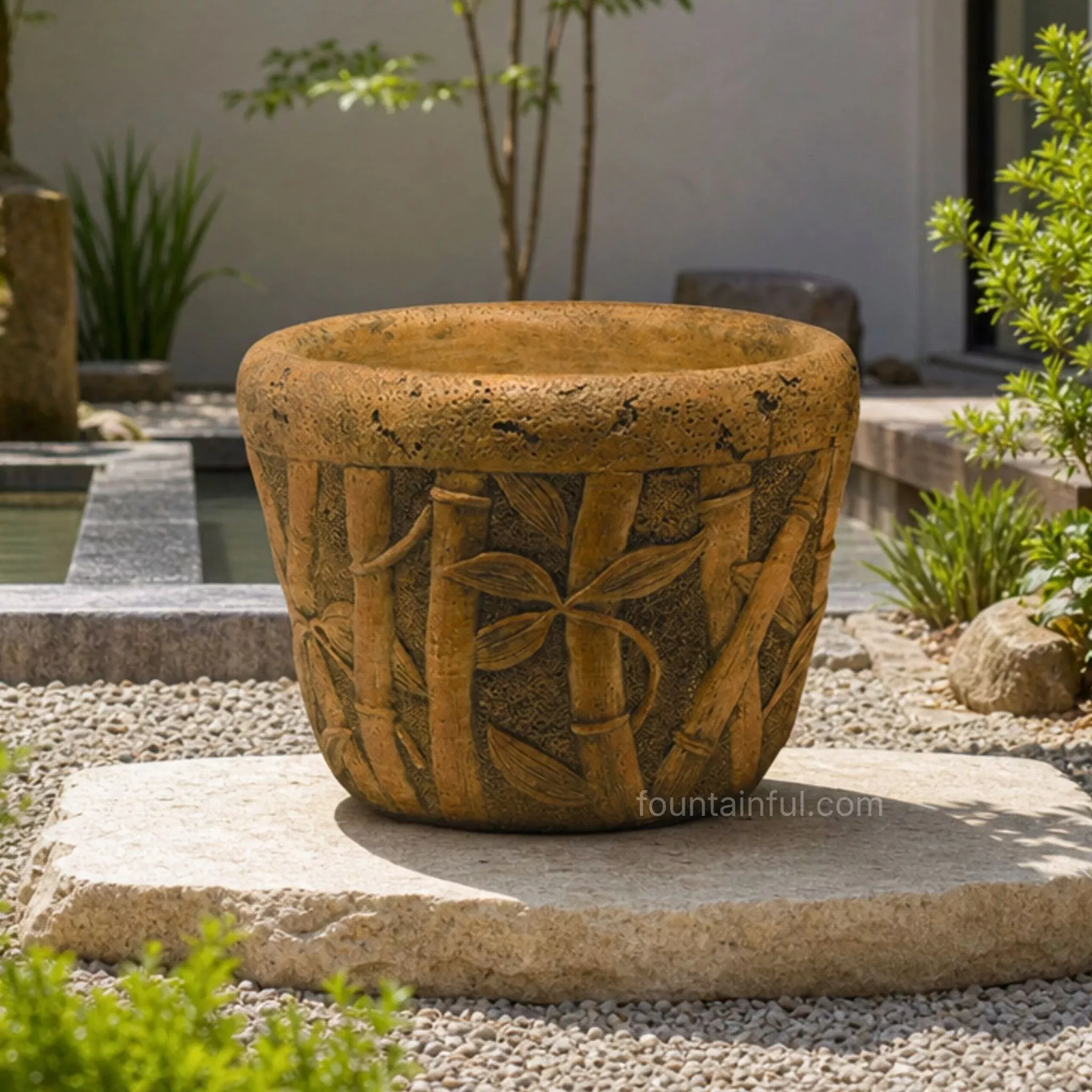 bamboo-pot-concrete-planter-fiore-687 Bamboo Pot Concrete Planter - Fiore #687