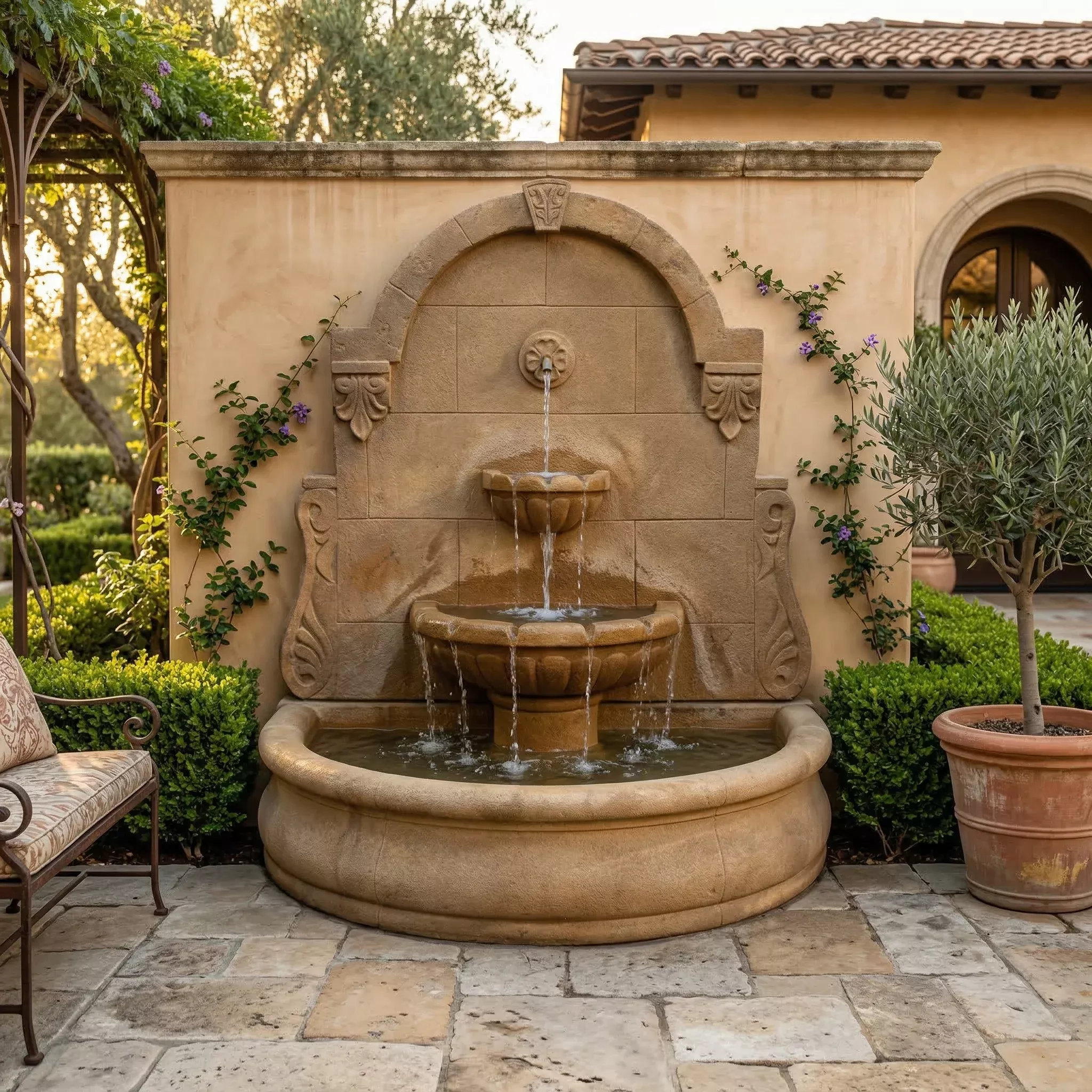 Bavarian Wall Fountain with Plain Basin