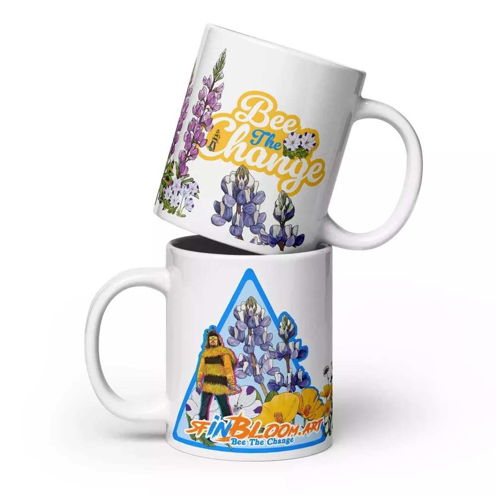 bee-change-wildflower-mug-white Bee The Change Wildflower Mug - White