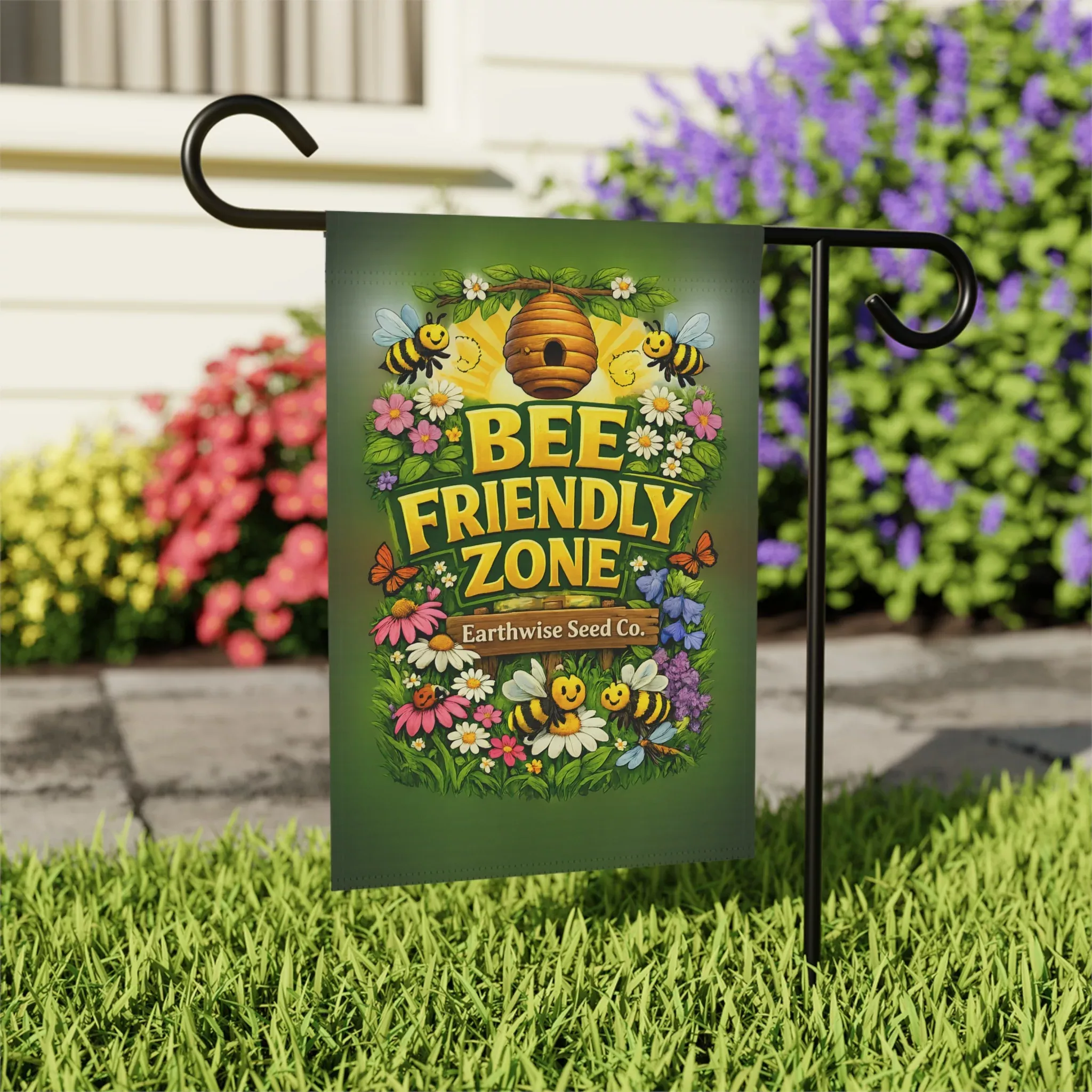bee-friendly-garden-flag Bee Friendly Garden Flag