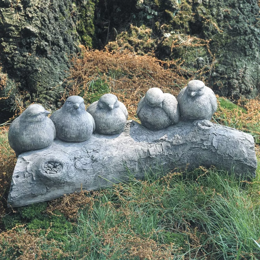 birds-on-log-cast-stone-garden-statue Birds on a Log Cast Stone Garden Statue