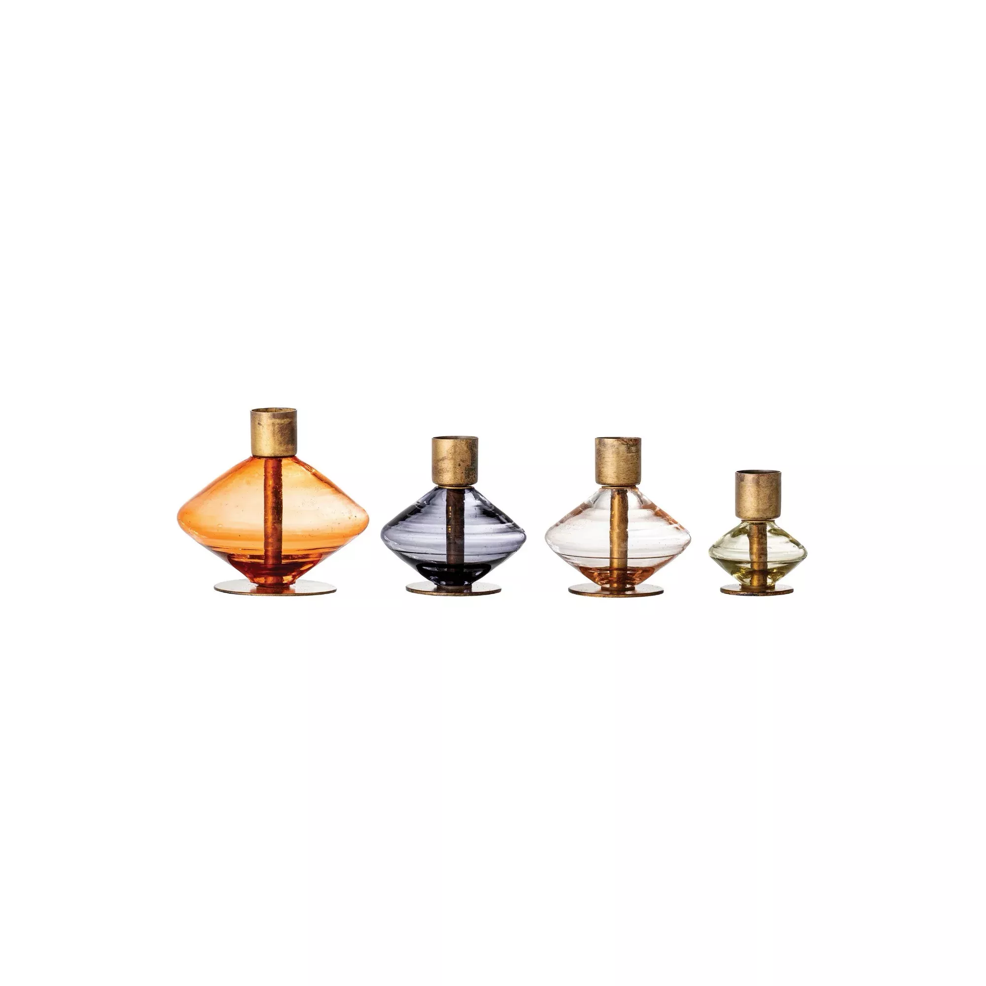 Blown Glass & Metal Taper Holder
