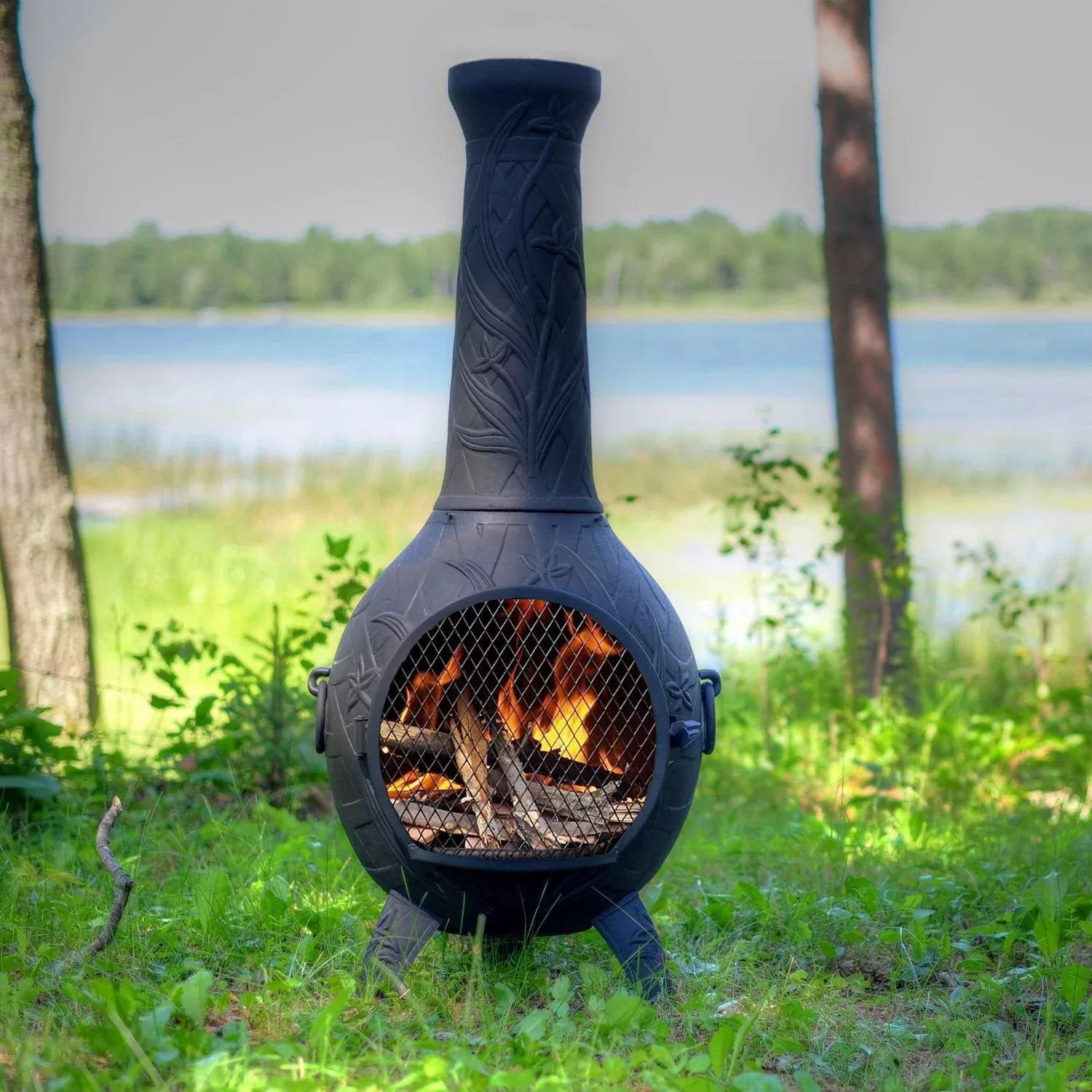 blue-rooster-orchid-chiminea The Blue Rooster Orchid Chiminea