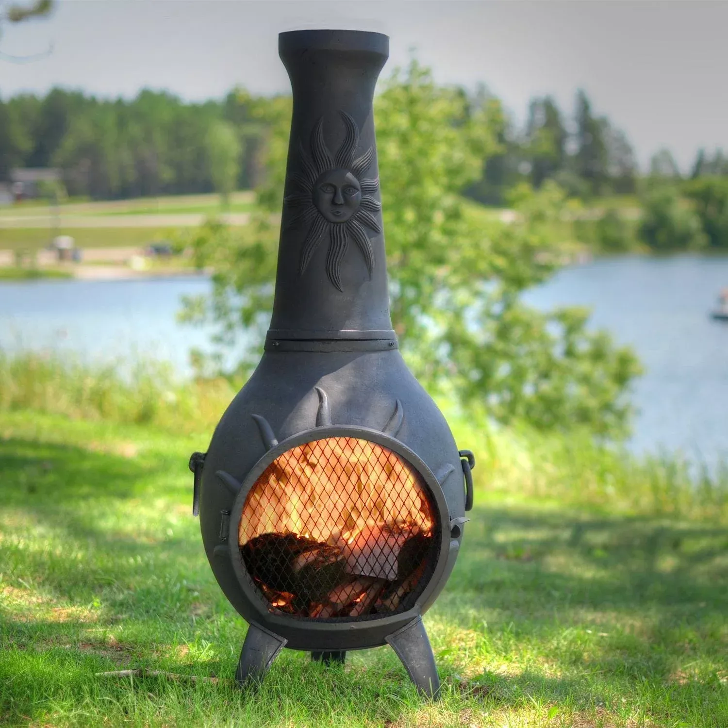 blue-rooster-sun-stack-chiminea-in-cast-iron The Blue Rooster Sun Stack Chiminea in Cast Iron