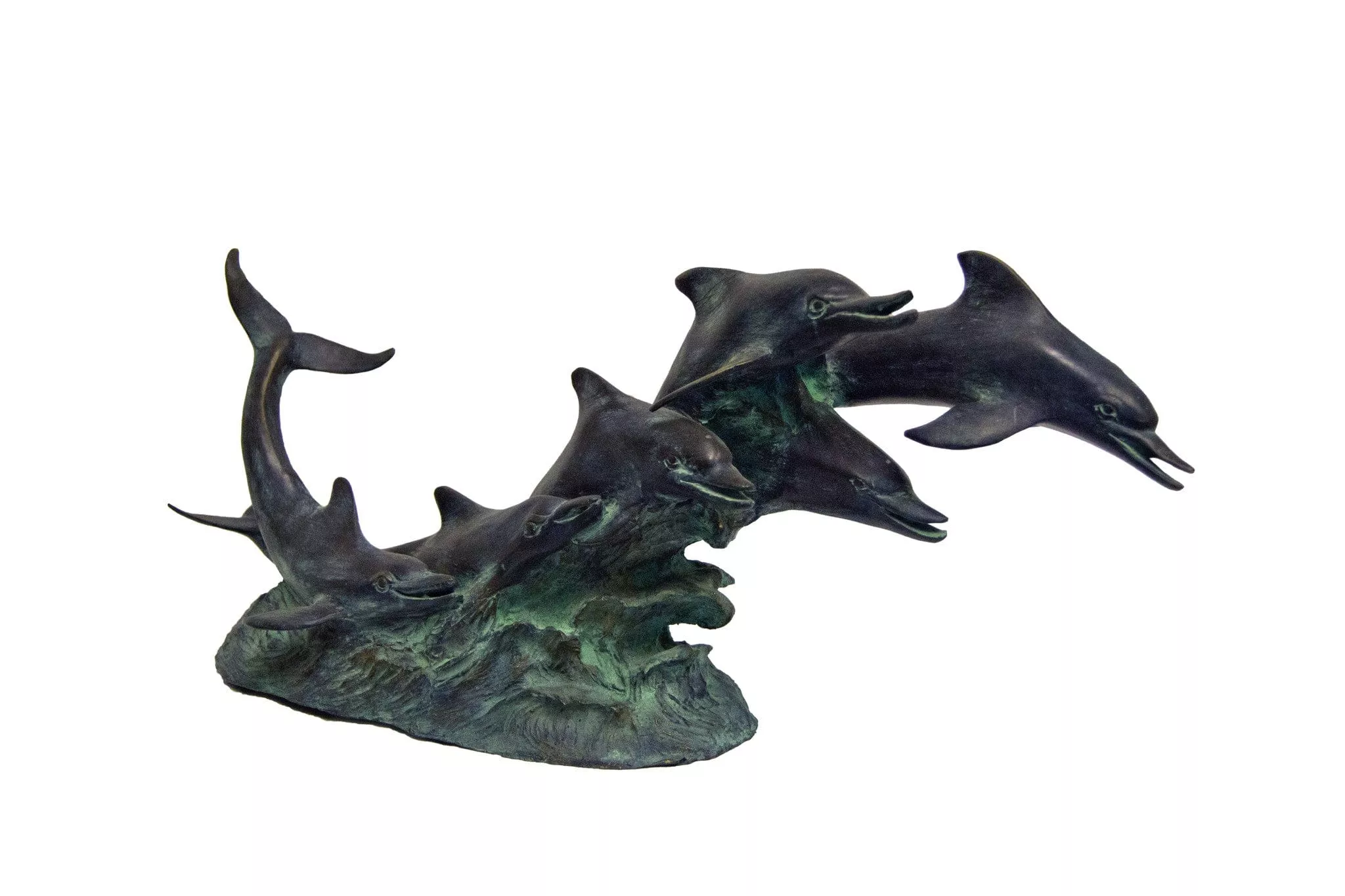 brass-baron-dolphins-riding-waves-garden-accent-pool-statuary Brass Baron Dolphins Riding Waves Garden Accent and Pool Statuary