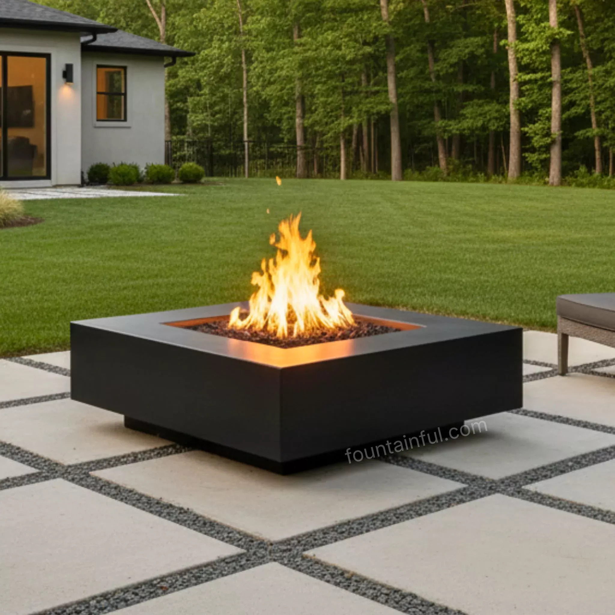 Cabo Concrete Square Gas Fire Pit - Outdoor Plus