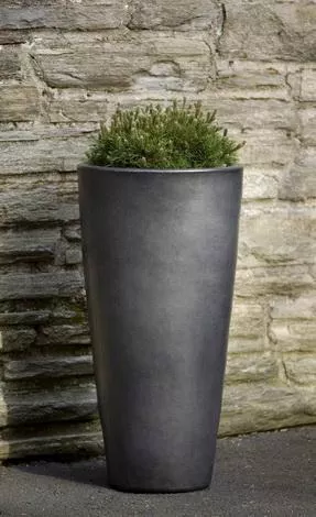 Campania Aluan Tall Round Planter - Graphite