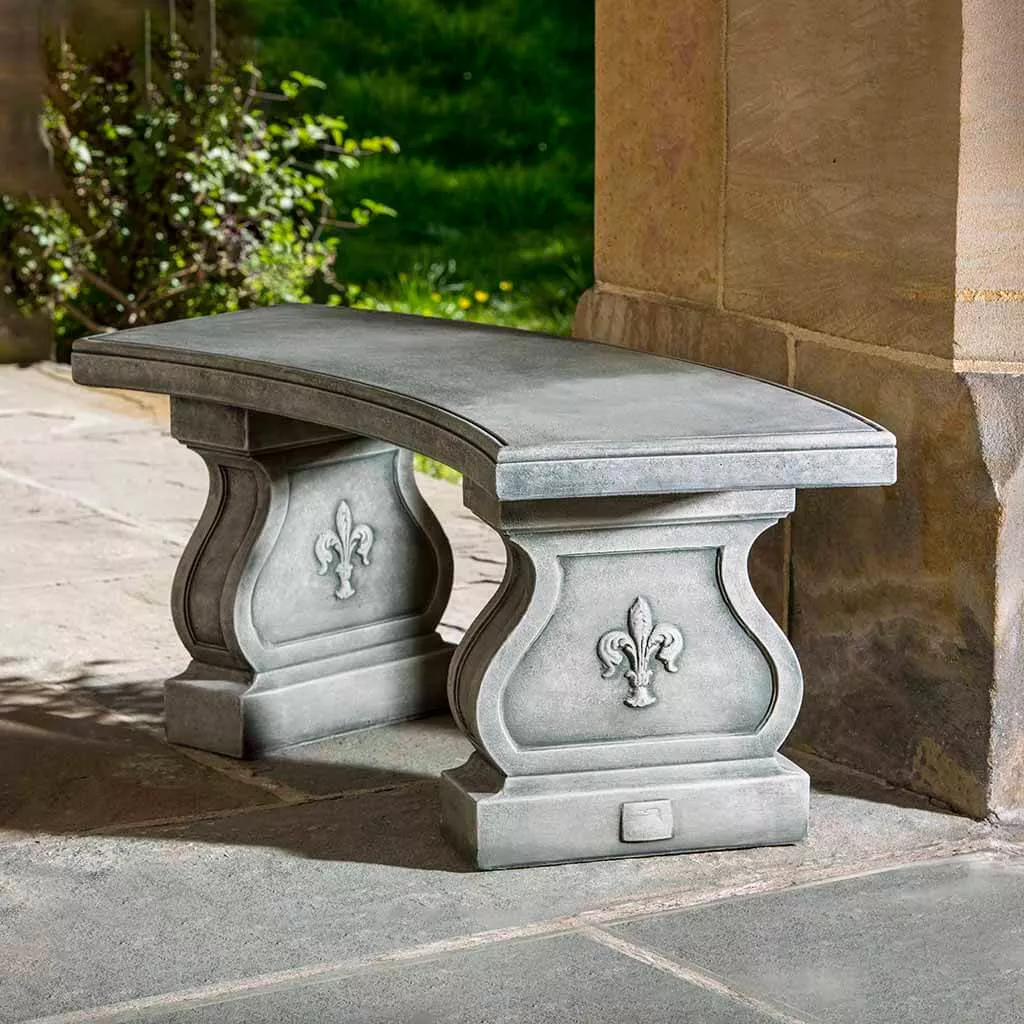 campania-fleur-de-lys-curved-bench Campania Fleur De Lys Curved Bench