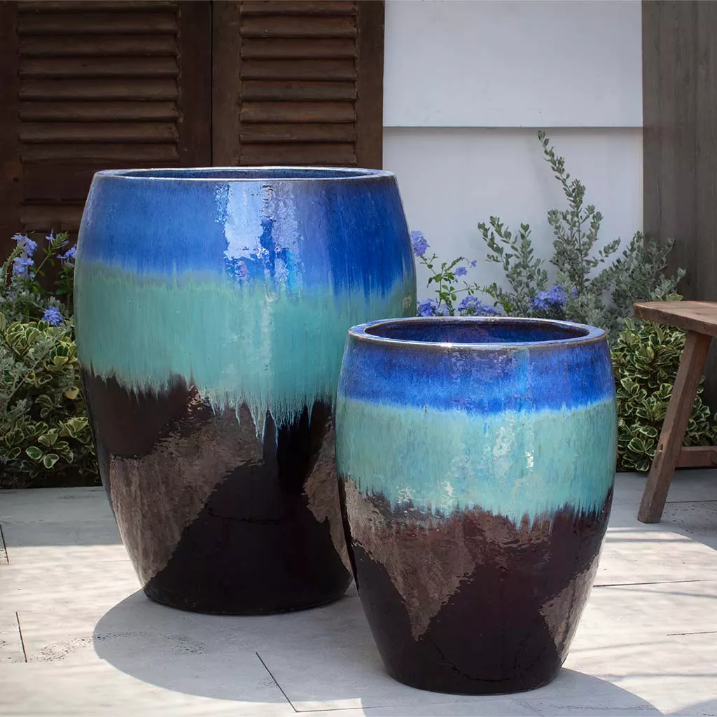 campania-international-cabana-planter-in-running-blue-brown-set-2 Campania International Cabana Planter in Running Blue Brown set of 2