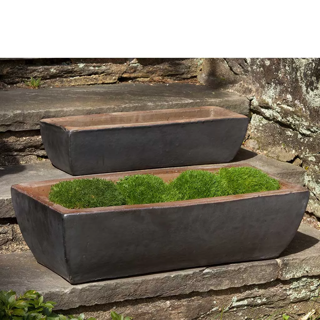 campania-international-rustic-trough-planter-in-graphite-set-2 Campania International Rustic Trough Planter in Graphite set of 2