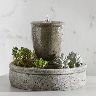 Campania M-Series Rustic Spa Fountain with Planter