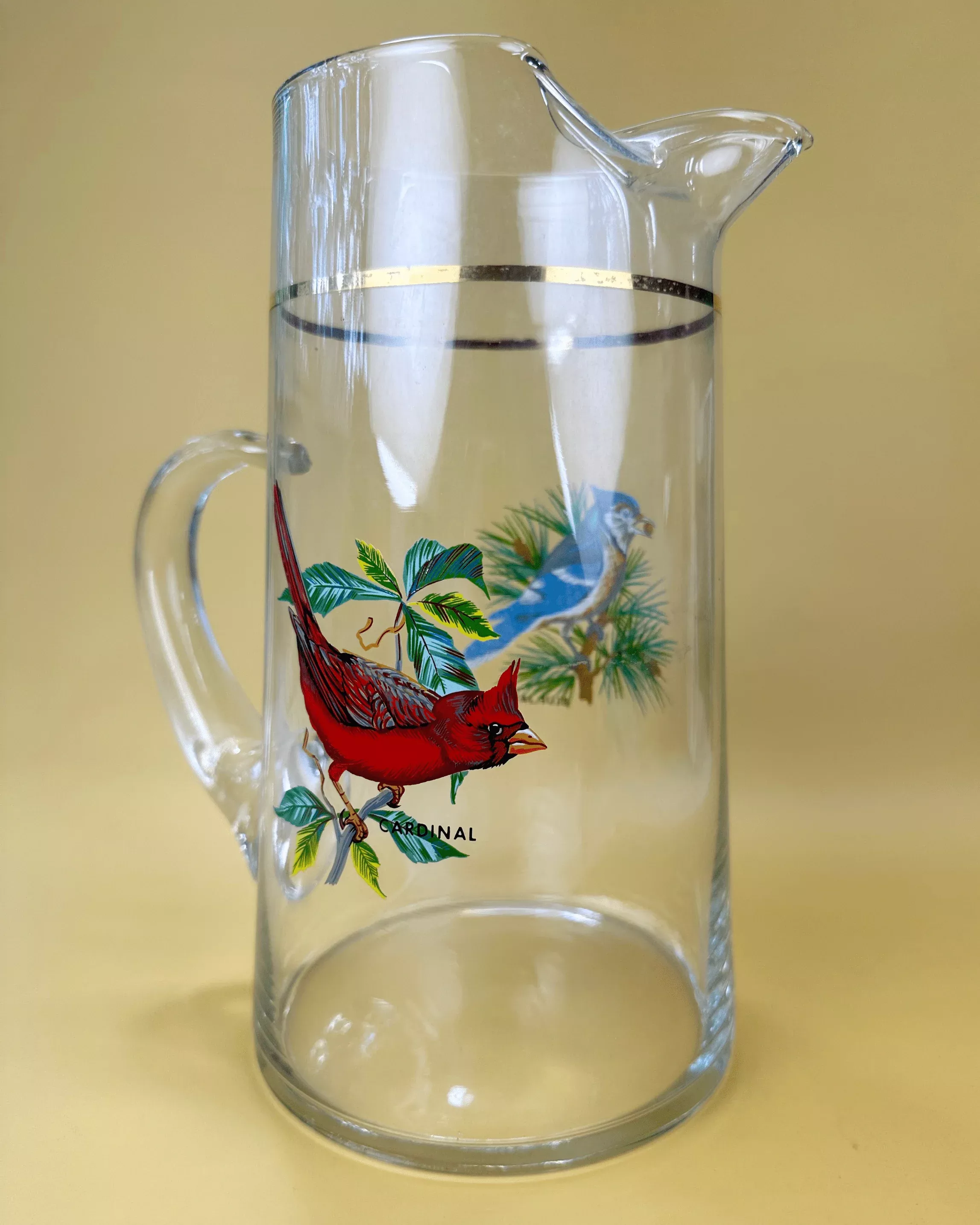 cardinal-blue-jay-glass-pitcher Cardinal & Blue Jay Glass Pitcher