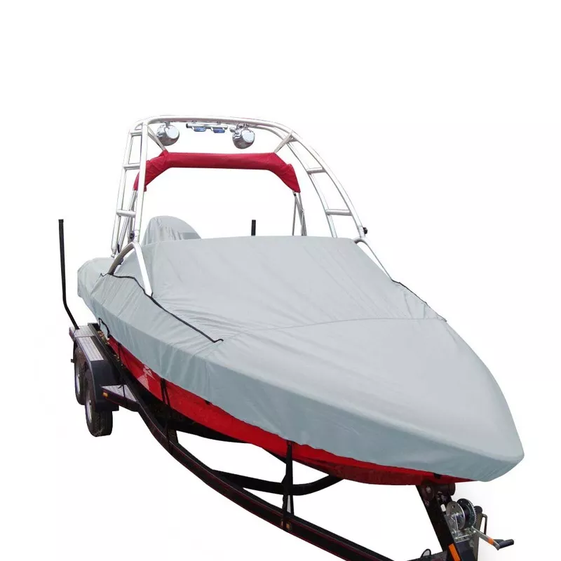 Carver Sun-DURA Specialty Boat Cover f/21.5 V-Hull Runabouts w/Tower – Grey [97021S-11]