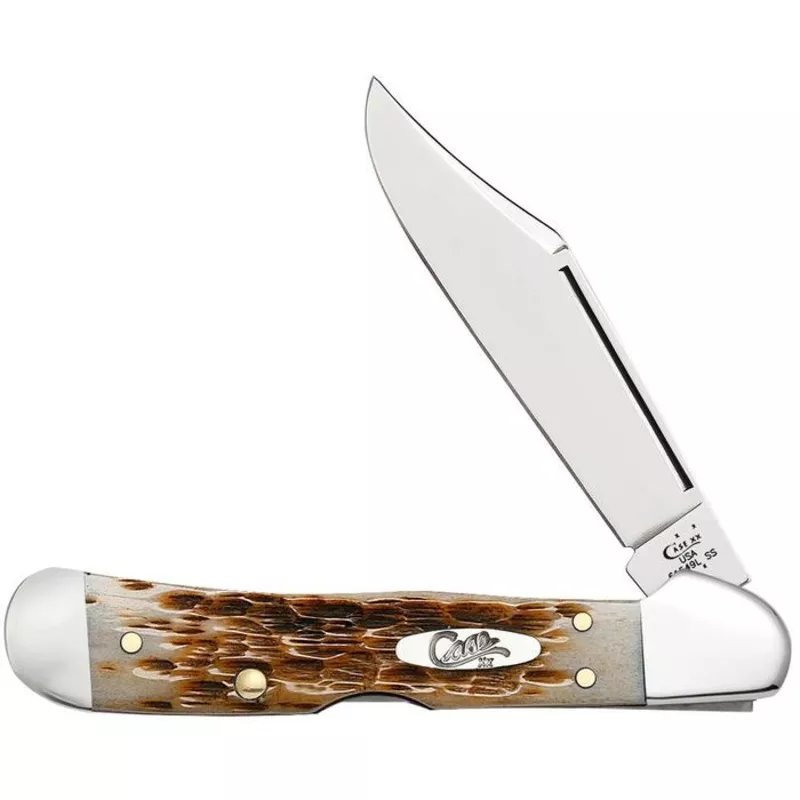 Case Amber Bone Peach Seed Jig Mini CopperLock
